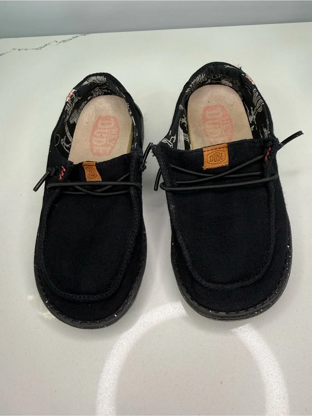 Hey Dude Wendy Washed Youth Black Shoes Size TD11